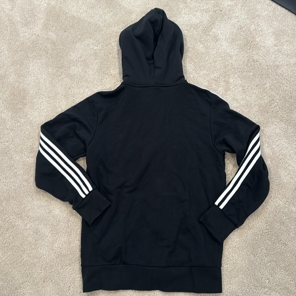 Adidas Men’s Black / White 3-Stripe Hoodie (Size Medium) - Picture 3 of 3